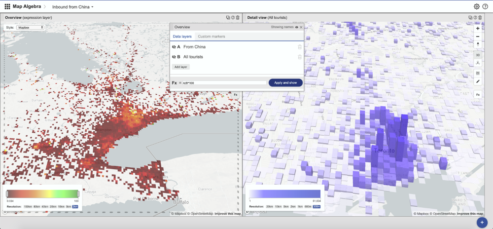 Visualization of geospatial data